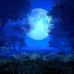 Blue Fantasy Moon Wallpaper