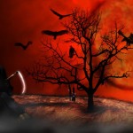 Reaper under the red moon Wallpaper