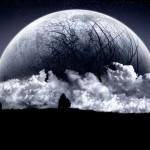 dark fantasy moon wide wallpaper